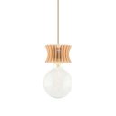 Ver imagem 3 de Luminária Pendente Arcum P Madeira E27 Decoração Moderno Pessego
