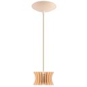 Ver imagem 1 de Luminária Pendente Arcum P Madeira E27 Decoração Moderno Pessego