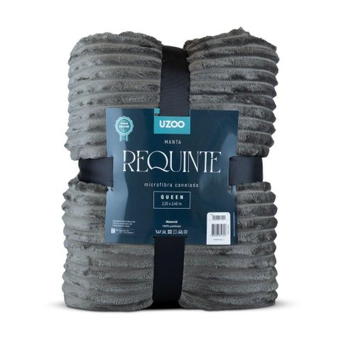 Manta Microfibra Requinte Queen Canelada 220x240cm - Uzoo Manta Microfibra Flannel Requinte Queen