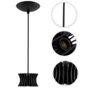 Ver imagem 5 de Luminária Pendente Arcum P Madeira E27 Decoração Moderno Preto