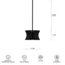 Ver imagem 6 de Luminária Pendente Arcum P Madeira E27 Decoração Moderno Preto