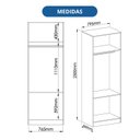 Ver imagem 3 de Guarda Roupa Modulado 2 Portas Reflecta Requinte 100% MDF