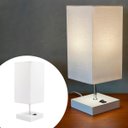Ver imagem 2 de Abajur Luminaria de Mesa Quadrado Mdf Interruptor Ref 49 Decoração Casa Sala Quarto Escritório