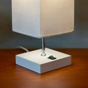 Ver imagem 4 de Abajur Luminaria de Mesa Quadrado Mdf Interruptor Ref 49 Decoração Casa Sala Quarto Escritório