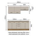 Ver imagem 3 de Kit com 2 Balcões e 2 Armários Aéreos Multiuso 200cm Rustic/crema Agata Madesa Rustic/crema