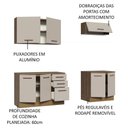 Ver imagem 2 de Kit com 2 Balcões e 2 Armários Aéreos Multiuso 200cm Rustic/crema Agata Madesa Rustic/crema