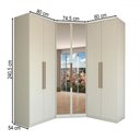 Ver imagem 4 de Guarda-roupa Casal Modulado Kalore 6 Portas 3 Gavetas com Espelho Areia - Panorama Móveis