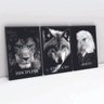 Quadros Decorativos - Motivacionais - Leão, Lobo e Águia - 60x40cm Bela Arte 3 Peças Moldura Caixa P - 1