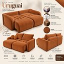 Ver mais imagens de Sofá Cama Casal Retrátil e Reclinável 4 Lugares Terracota Uruguai 236cm