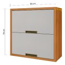 Ver imagem 4 de Armário Aéreo Modular Imperatriz 80 Cm com 2 Portas Basculantes - Freijó/off White - Nesher