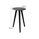 Ver imagem 2 de Mesa Lateral Redonda com Pé Palito de Madeira Nozes e Preto