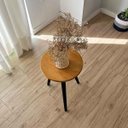 Ver imagem 3 de Mesa Lateral Redonda com Pé Palito de Madeira Nozes e Preto