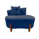 Ver imagem 3 de Namoradeira Sofá Feijão Luna 100cm Orgânica Suede Azul Marinho