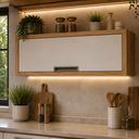Ver imagem 1 de Armário Aéreo de Cozinha 1 Porta Basculante Imperatriz Freijó/Off White - Nesher