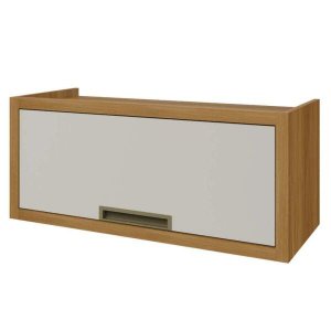 Armário Aéreo Modular Geladeira Imperatriz 80cm Porta Basculante - Freijó/off White - Nesher