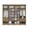 Guarda Roupa Casal 265cm 4 Portas 4 Gavetas C/espelho e Pés Cb01n565 Kappesberg - Nogueira/macadâmia - 2