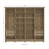 Guarda Roupa Casal 265cm 4 Portas 4 Gavetas C/espelho e Pés Cb01n565 Kappesberg - Nogueira/macadâmia - 3
