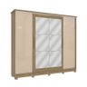 Guarda Roupa Casal 265cm 4 Portas 4 Gavetas C/espelho e Pés Cb01n565 Kappesberg - Nogueira/macadâmia - 1