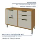 Ver imagem 3 de Armario Balcao Modular 120cm com Porta Temperos e Talheres Freijo/Off White - Nesher