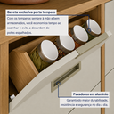 Ver imagem 7 de Balcão Modular de Cozinha 120cm com Porta Temperos e Talheres Freijó/Off White - Nesher