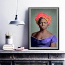 Ver imagem 1 de Quadro Decorativo Dandara Dos Palmares 33x24cm:madeira Preta