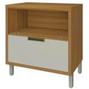 Ver imagem 5 de Balcão Modular Multiuso 80cm 1 Porta 1 Gaveta Imperatriz Freijó/Off White - Nesher