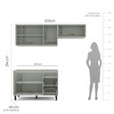 Ver imagem 2 de Armário de Cozinha Modulada Completa 3 Peças 200cm sem Tampo 250027 Koya Politorno Móveis