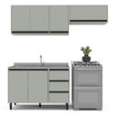 Ver imagem 3 de Armário de Cozinha Modulada Completa 3 Peças 200cm sem Tampo 250027 Koya Politorno Móveis