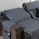 Ver imagem 5 de Protetor de Sofá Assento 1,80m Retrátil Shield 100% Poliéster Hipercal 400 Fios:cinzapreto