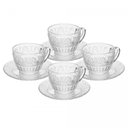 Ver imagem 1 de Conjunto 4 Xícaras de Chá com Pires Mauve 220ml Cristal - Wolff