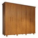 Ver imagem 1 de Guarda-Roupa Ibiza 6 Portas Madeira Maciça Marrom/Mogno Mel
