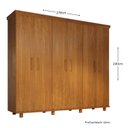 Ver imagem 4 de Guarda-Roupa Ibiza 6 Portas Madeira Maciça Marrom/Mogno Mel