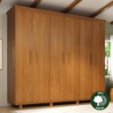 Ver imagem 3 de Guarda-Roupa Ibiza 6 Portas Madeira Maciça Marrom/Mogno Mel