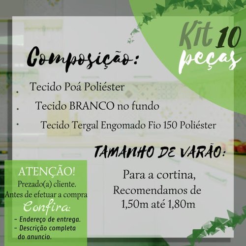 Kit Jogo Cozinha + Cortina 10 Peças Oferta Estampa Tergal: Galinha Angola