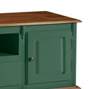 Ver imagem 3 de Rack para Sala com Pés Luis Xv 2 Portas 1 Gaveta e Nicho 60811m Hannover - Verde Musgo/imbuia Glazer