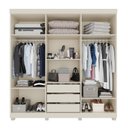 Ver imagem 5 de Guarda-Roupa Casal Casal 6 Portas 3 Gavetas com Espelho com Pés Roma Espresso Móveis Branco/Off Arenas