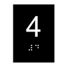 Kit 10 Placas Braile Ps do 4° Andar Elevador Preto - 1