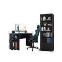 Ver imagem 1 de Escritório com Escrivaninha e Livreiro Multiuso 2 Gavetas Preto - Fdecor