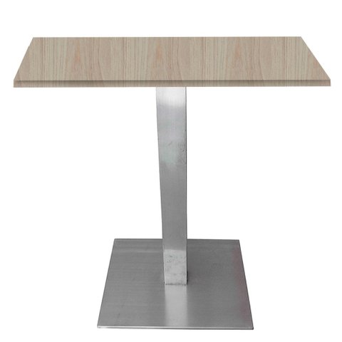 Mesa Alpha Inox 73,50 Cm (alt) Base Quadrada Tampo Mdp Quadrado 60 Cm (larg) X 2,50 Cm (alt) Casabla