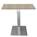 Ver imagem 1 de Mesa Alpha Inox 73,50 Cm (alt) Base Quadrada Tampo Mdp Quadrado 60 Cm (larg) X 2,50 Cm (alt) Casabla