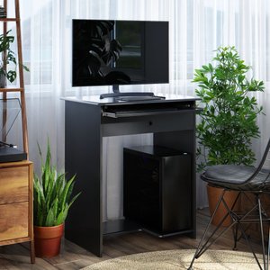 Mesa para Computador Prática Ej Móveis1 Gaveta Home Office Estudo:preto
