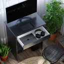 Ver imagem 3 de Mesa para Computador Prática Ej Móveis1 Gaveta Home Office Estudo:preto