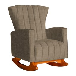 Poltrona Decora Melinda Balanço Linho Cacau - Malta Decor - 1
