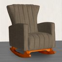 Ver imagem 4 de Poltrona Decora Melinda Balanço Linho Cacau - Malta Decor