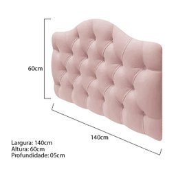 Cabeceira Suspensa Imperatriz 140 cm Casal Suede Rosê - ADJ Decor - 3