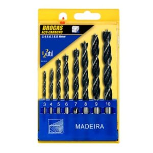 Jogo de Brocas em Aço Carbono com 8 peças