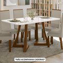 Ver imagem 2 de Mesa para Sala de Jantar Vidro 80cm x 90cm Ana Marrom/Ambar/Off White