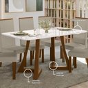 Ver imagem 5 de Mesa para Sala de Jantar Vidro 80cm x 90cm Ana Marrom/Ambar/Off White