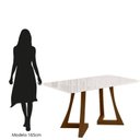 Ver imagem 4 de Mesa para Sala de Jantar Vidro 80cm x 90cm Ana Marrom/Ambar/Off White