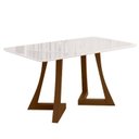 Ver imagem 1 de Mesa para Sala de Jantar Vidro 80cm x 90cm Ana Marrom/Ambar/Off White
